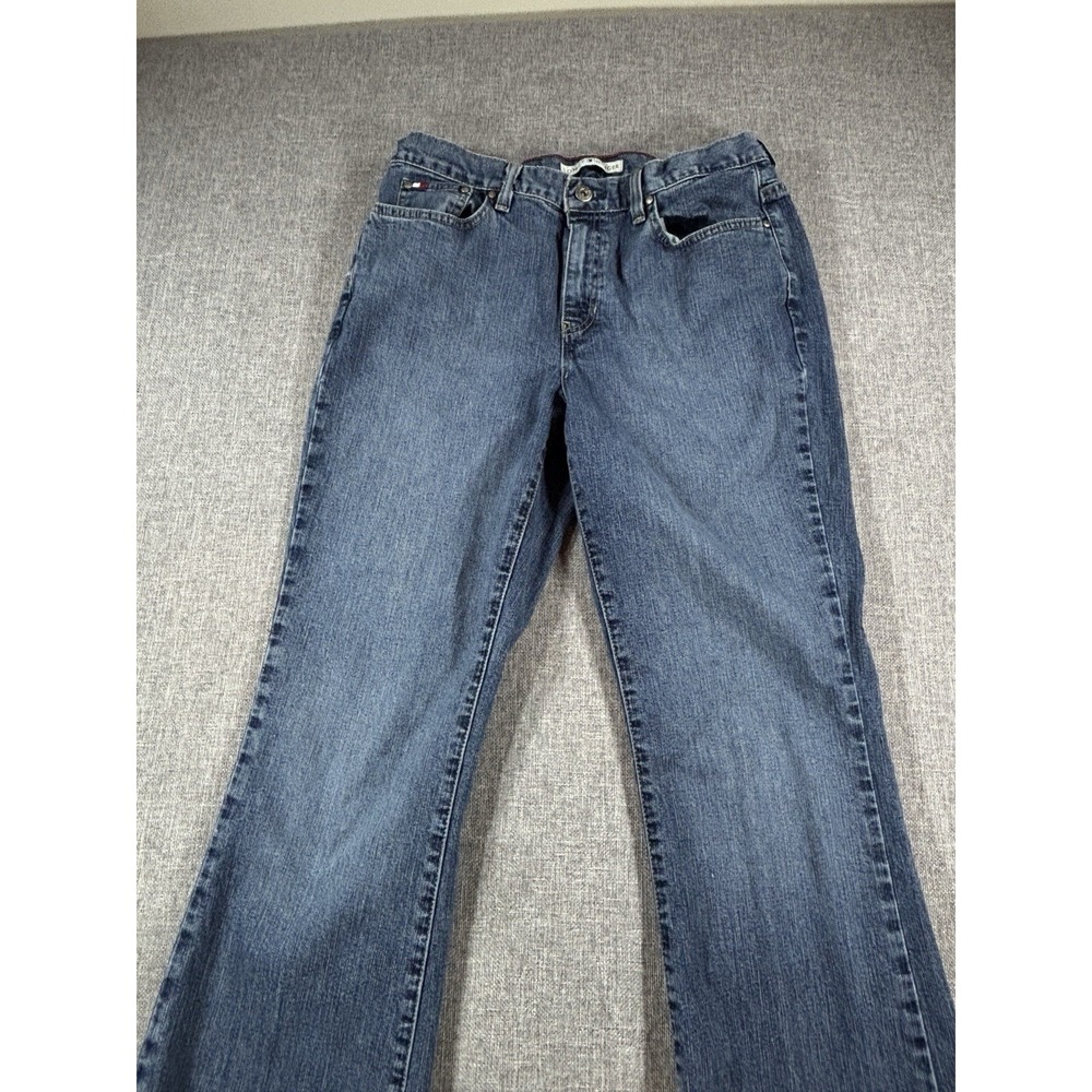 Vintage Y2K Tommy Hilfiger Hipster Bootcut Jeans Womens 8 Low Rise 30in Blue